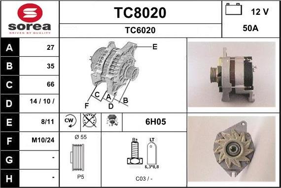 SNRA TC8020 - Генератор vvparts.bg