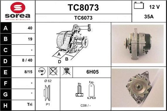 SNRA TC8073 - Генератор vvparts.bg