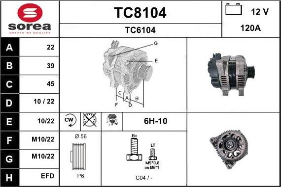 SNRA TC8104 - Генератор vvparts.bg