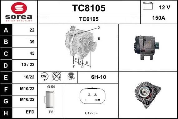 SNRA TC8105 - Генератор vvparts.bg