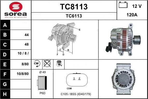 SNRA TC8113 - Генератор vvparts.bg