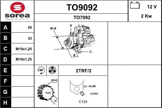 SNRA TO9092 - Стартер vvparts.bg