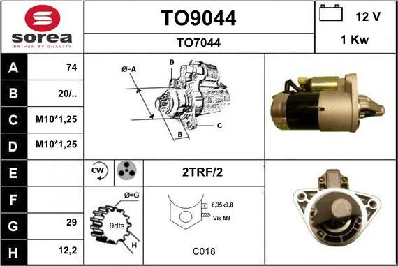 SNRA TO9044 - Стартер vvparts.bg