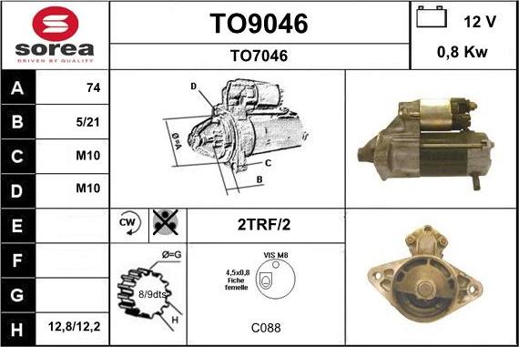 SNRA TO9046 - Стартер vvparts.bg