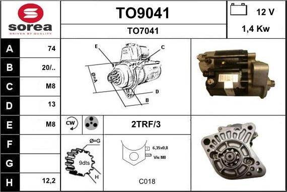 SNRA TO9041 - Стартер vvparts.bg