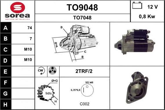 SNRA TO9048 - Стартер vvparts.bg