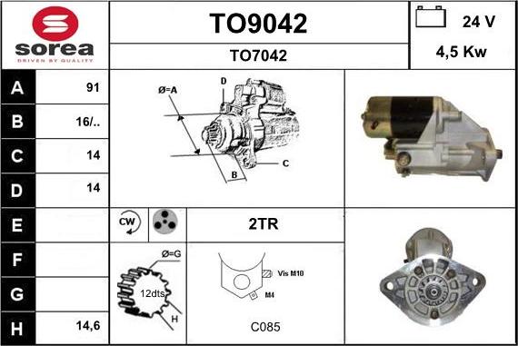 SNRA TO9042 - Стартер vvparts.bg