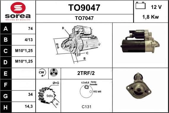 SNRA TO9047 - Стартер vvparts.bg