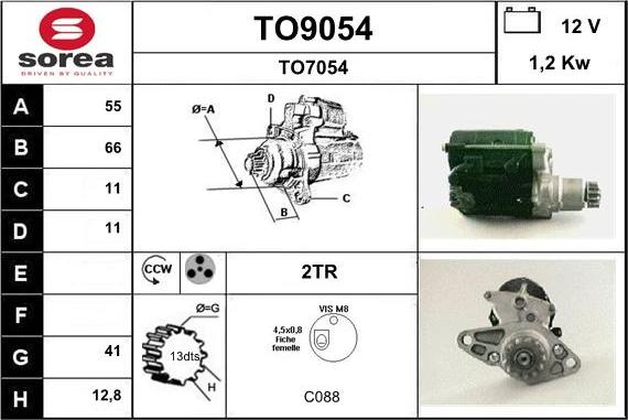 SNRA TO9054 - Стартер vvparts.bg