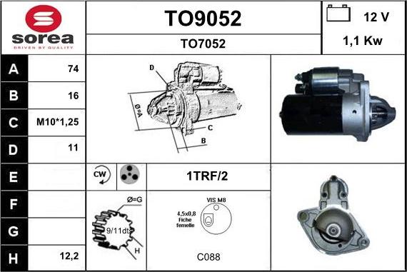 SNRA TO9052 - Стартер vvparts.bg