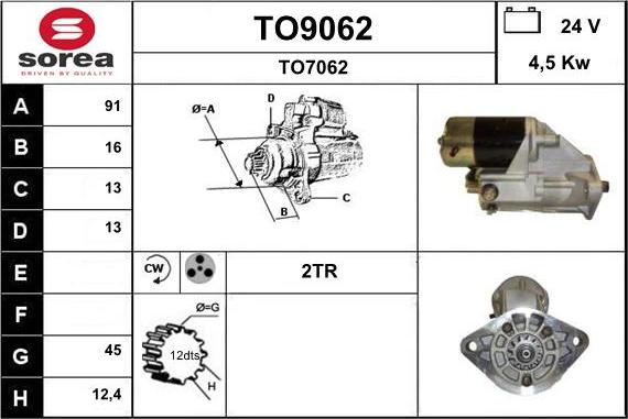 SNRA TO9062 - Стартер vvparts.bg