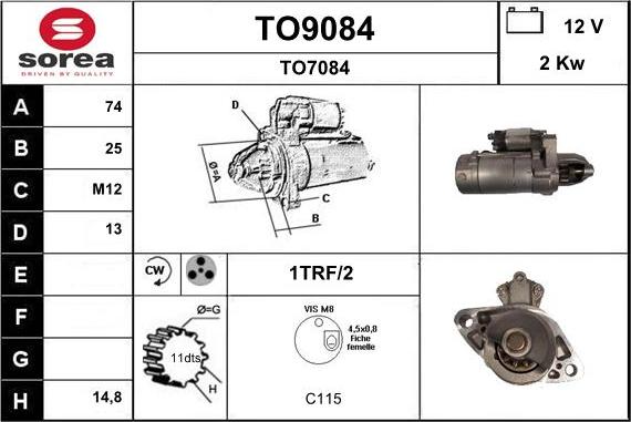 SNRA TO9084 - Стартер vvparts.bg