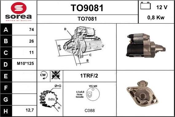 SNRA TO9081 - Стартер vvparts.bg