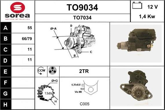 SNRA TO9034 - Стартер vvparts.bg