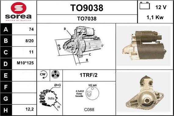 SNRA TO9038 - Стартер vvparts.bg