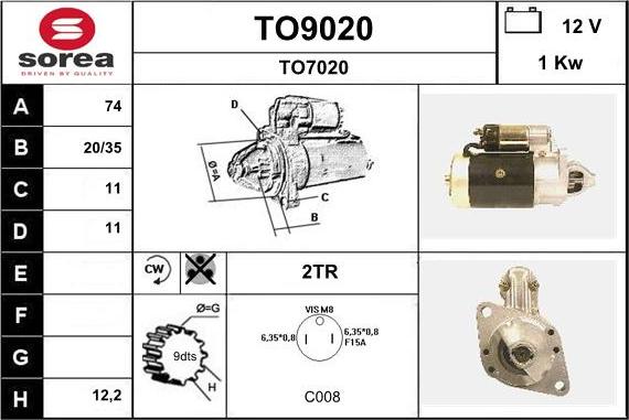 SNRA TO9020 - Стартер vvparts.bg