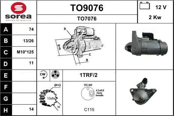 SNRA TO9076 - Стартер vvparts.bg