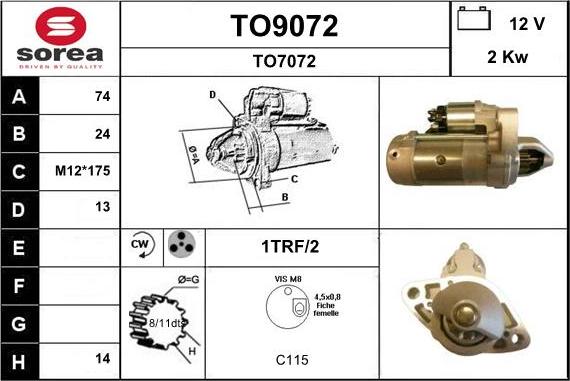 SNRA TO9072 - Стартер vvparts.bg