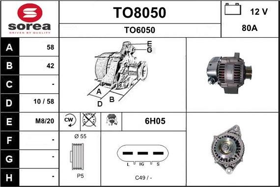 SNRA TO8050 - Генератор vvparts.bg