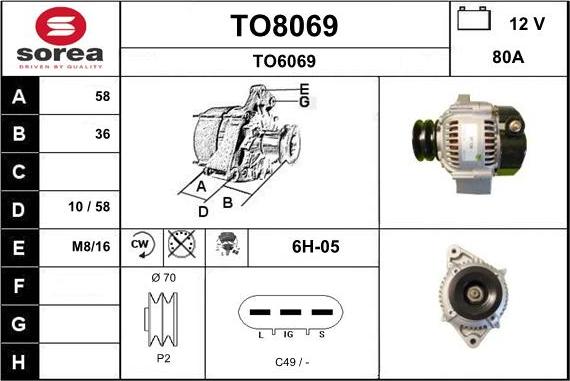 SNRA TO8069 - Генератор vvparts.bg