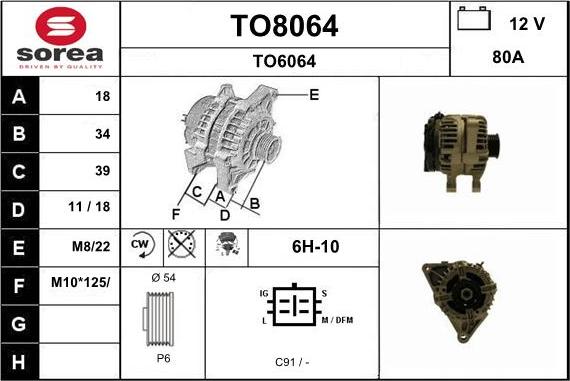 SNRA TO8064 - Генератор vvparts.bg