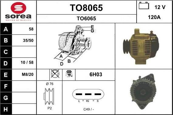 SNRA TO8065 - Генератор vvparts.bg