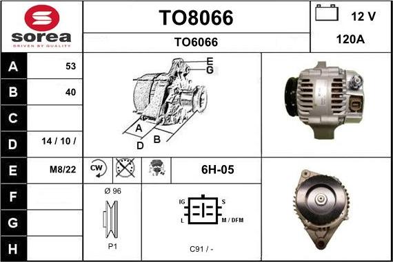 SNRA TO8066 - Генератор vvparts.bg