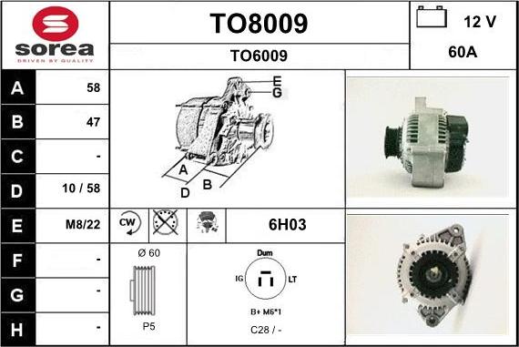 SNRA TO8009 - Генератор vvparts.bg