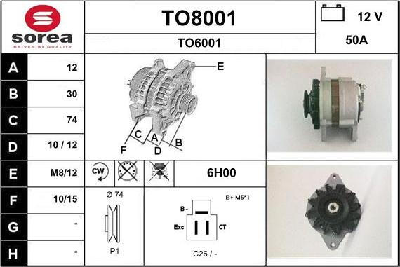 SNRA TO8001 - Генератор vvparts.bg