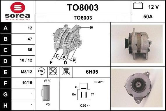 SNRA TO8003 - Генератор vvparts.bg