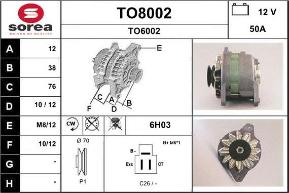 SNRA TO8002 - Генератор vvparts.bg