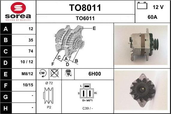 SNRA TO8011 - Генератор vvparts.bg