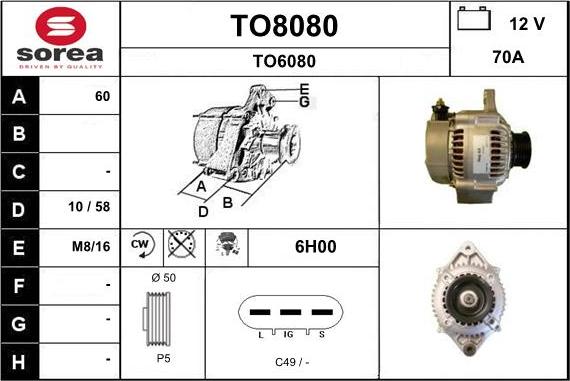 SNRA TO8080 - Генератор vvparts.bg