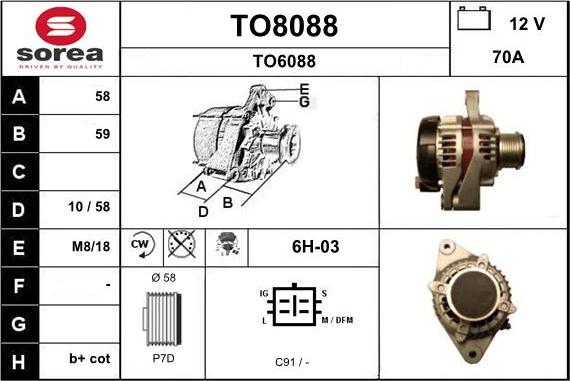 SNRA TO8088 - Генератор vvparts.bg