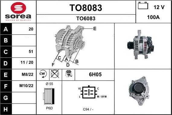 SNRA TO8083 - Генератор vvparts.bg