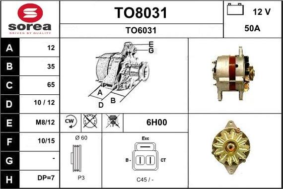 SNRA TO8031 - Генератор vvparts.bg