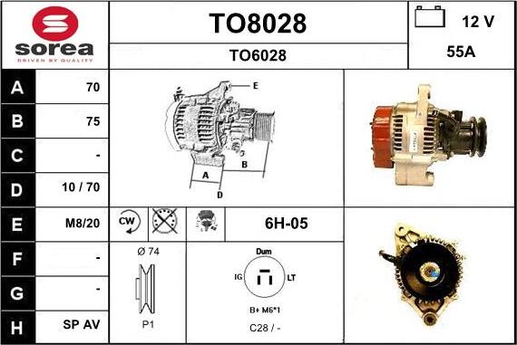 SNRA TO8028 - Генератор vvparts.bg