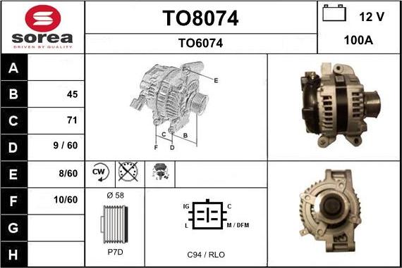 SNRA TO8074 - Генератор vvparts.bg