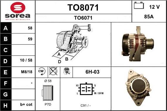 SNRA TO8071 - Генератор vvparts.bg