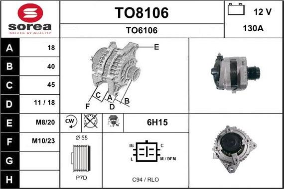 SNRA TO8106 - Генератор vvparts.bg