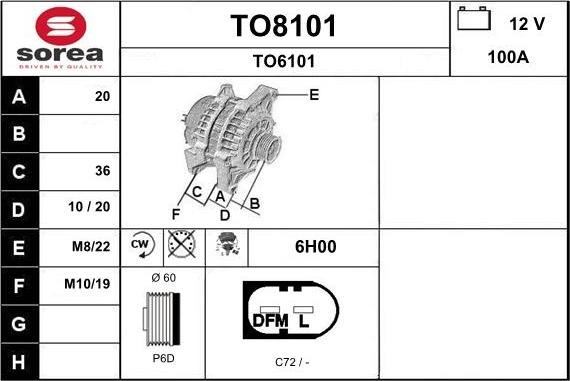 SNRA TO8101 - Генератор vvparts.bg