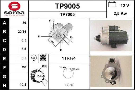 SNRA TP9005 - Стартер vvparts.bg