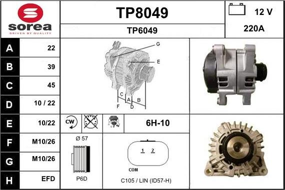 SNRA TP8049 - Генератор vvparts.bg