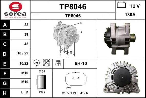 SNRA TP8046 - Генератор vvparts.bg