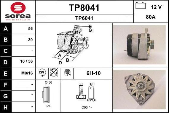 SNRA TP8041 - Генератор vvparts.bg