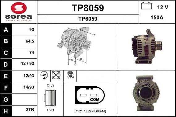 SNRA TP8059 - Генератор vvparts.bg