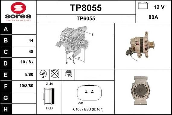 SNRA TP8055 - Генератор vvparts.bg