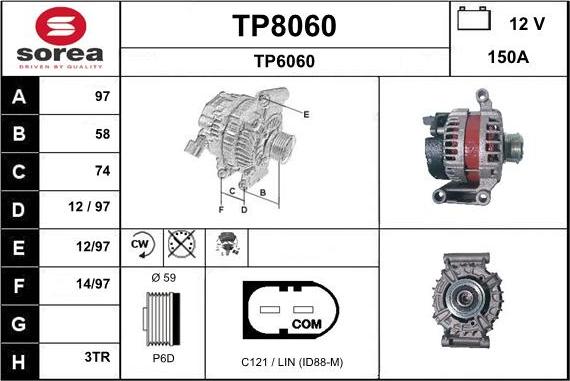 SNRA TP8060 - Генератор vvparts.bg