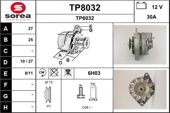 SNRA TP8032 - Генератор vvparts.bg
