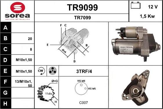 SNRA TR9099 - Стартер vvparts.bg